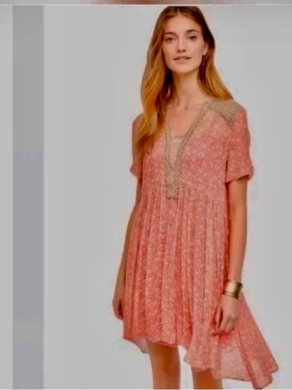 Anthropologie Maeve Chiffon babydoll swing Dress, removable slip, Sz 2